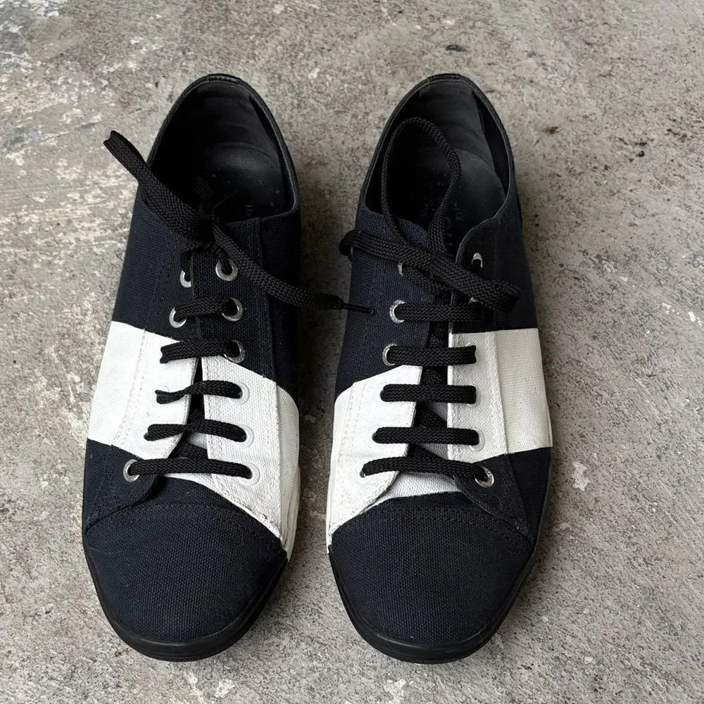 Chanel black-and-white canvas sneakers